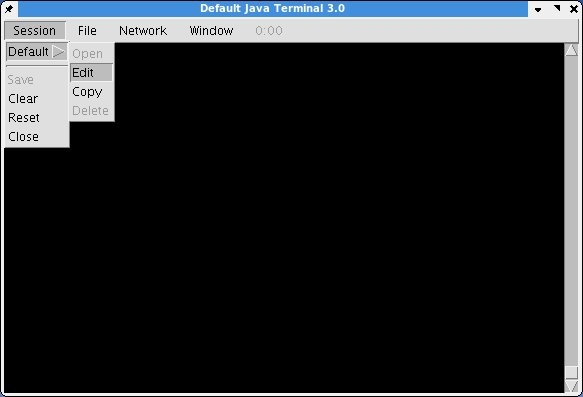 JavaTerminal Session Menu