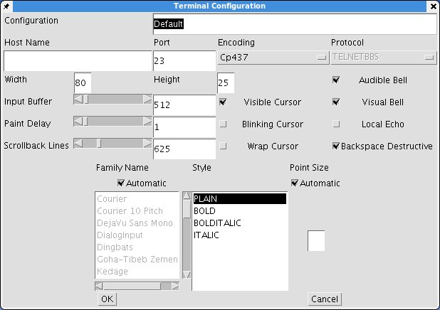 JavaTerminal Copy Default Session