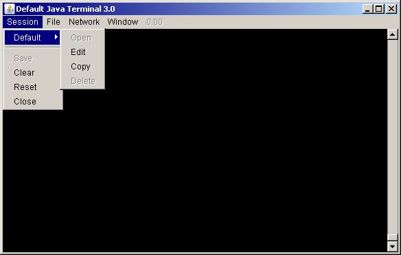 JavaTerminal Session Menu