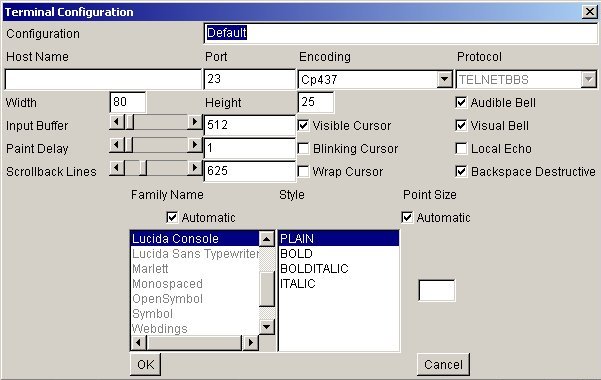 JavaTerminal Copy Default Session
